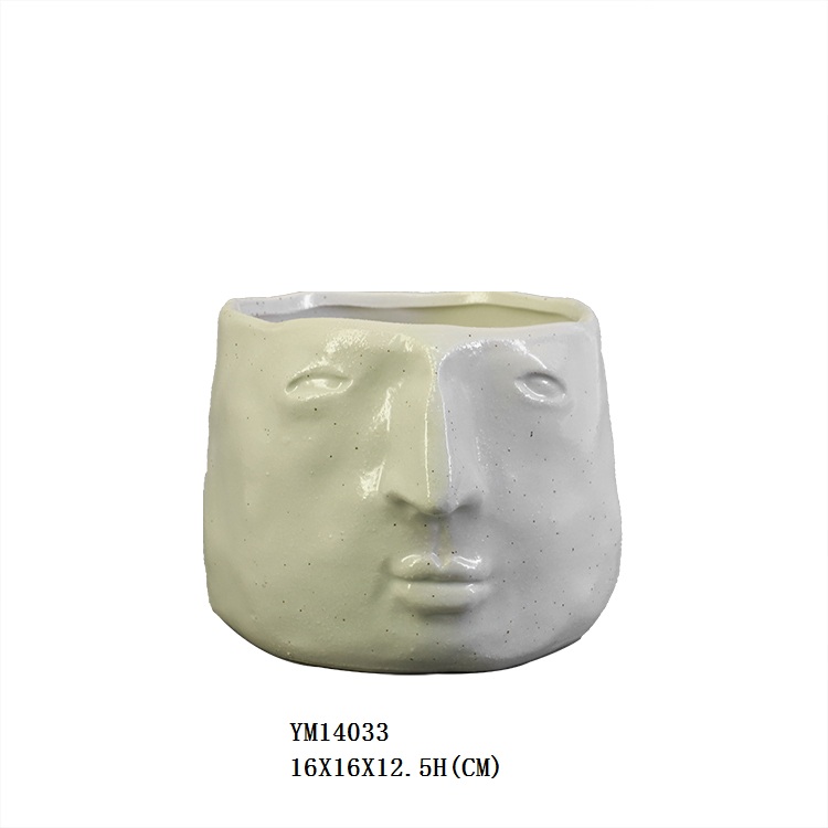 Ceramic Face Planter Set