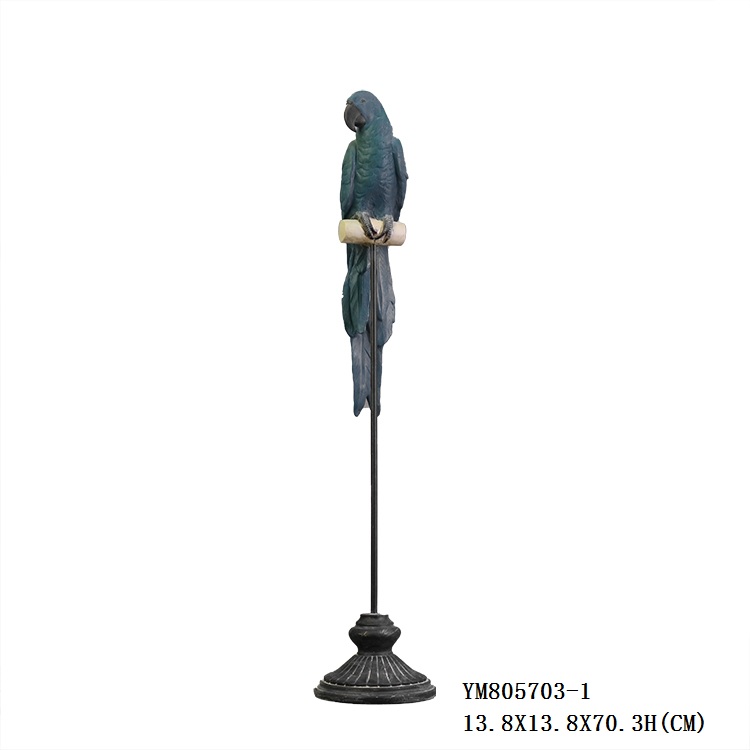 Wholesale Elegant Green Parrot Resin Figurine