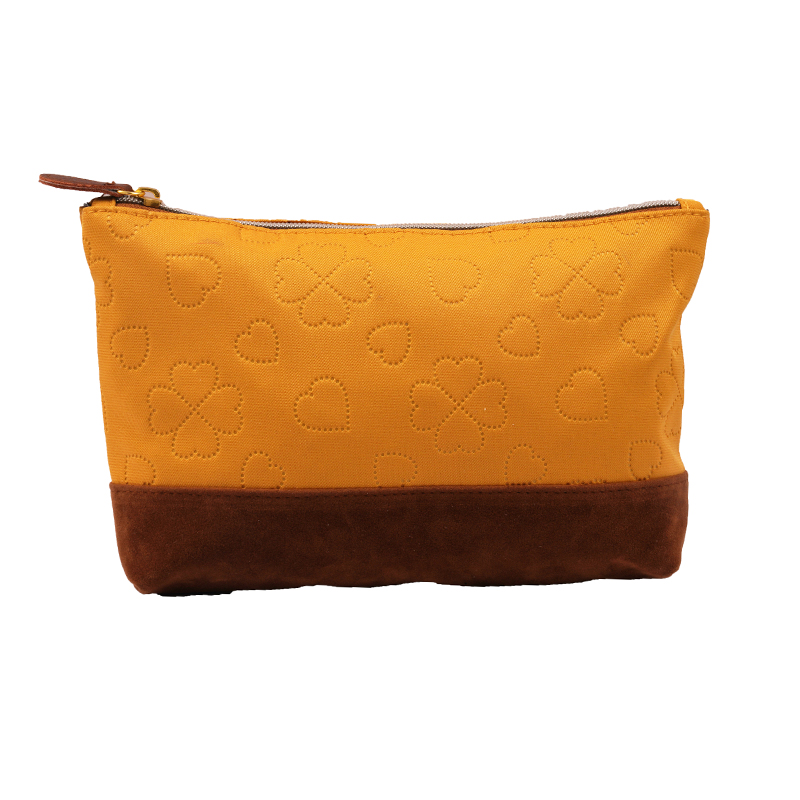 Velvet Flower Print Toiletry Cosmetic Bag