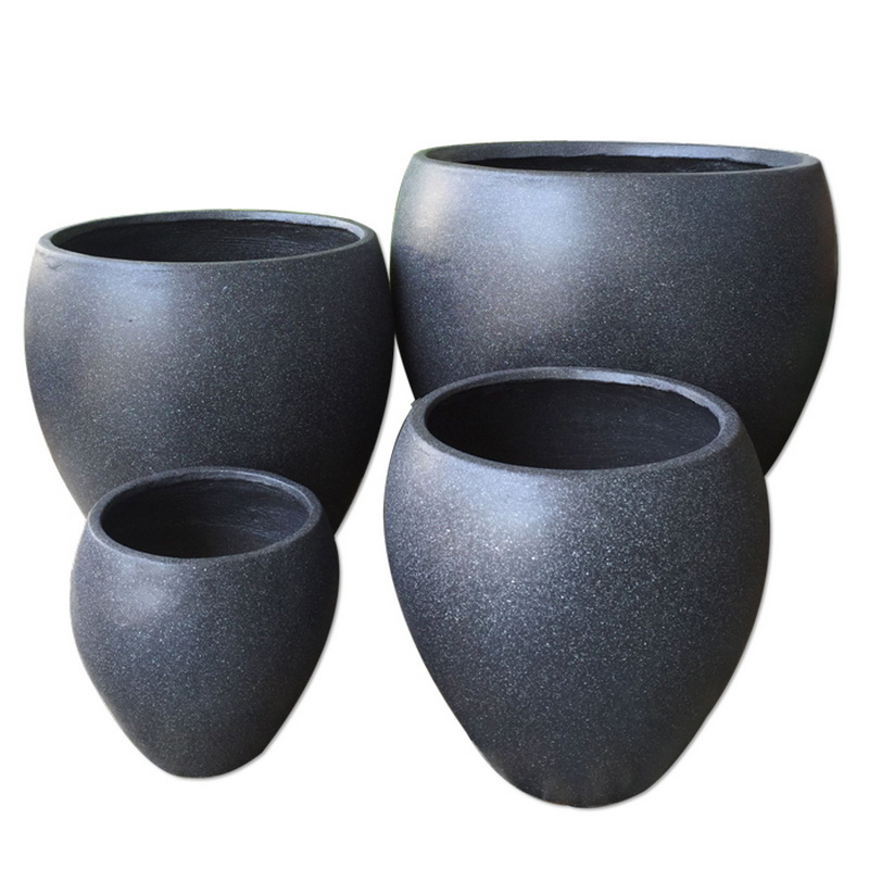 Phong cách hiện đại Round Fiberstone Ceramic Flower Pot / Planter cho trang trí nhà