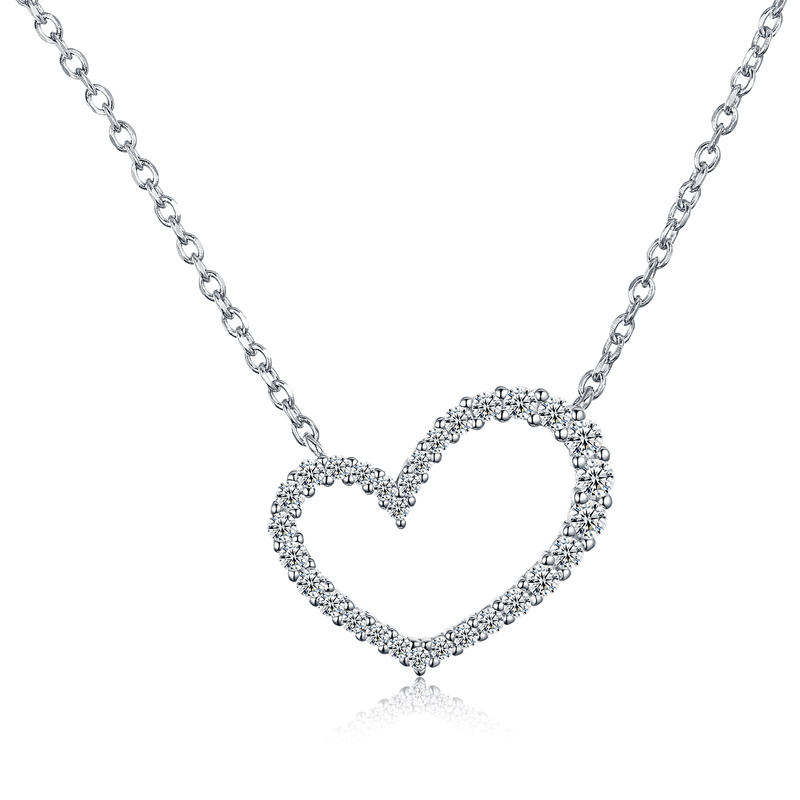 Hình trái tim dễ thương 925 Sterling Silver Mặt dây chuyền Vòng cổ Pave Set Khối zircons 18K mạ vàng cho phụ nữ