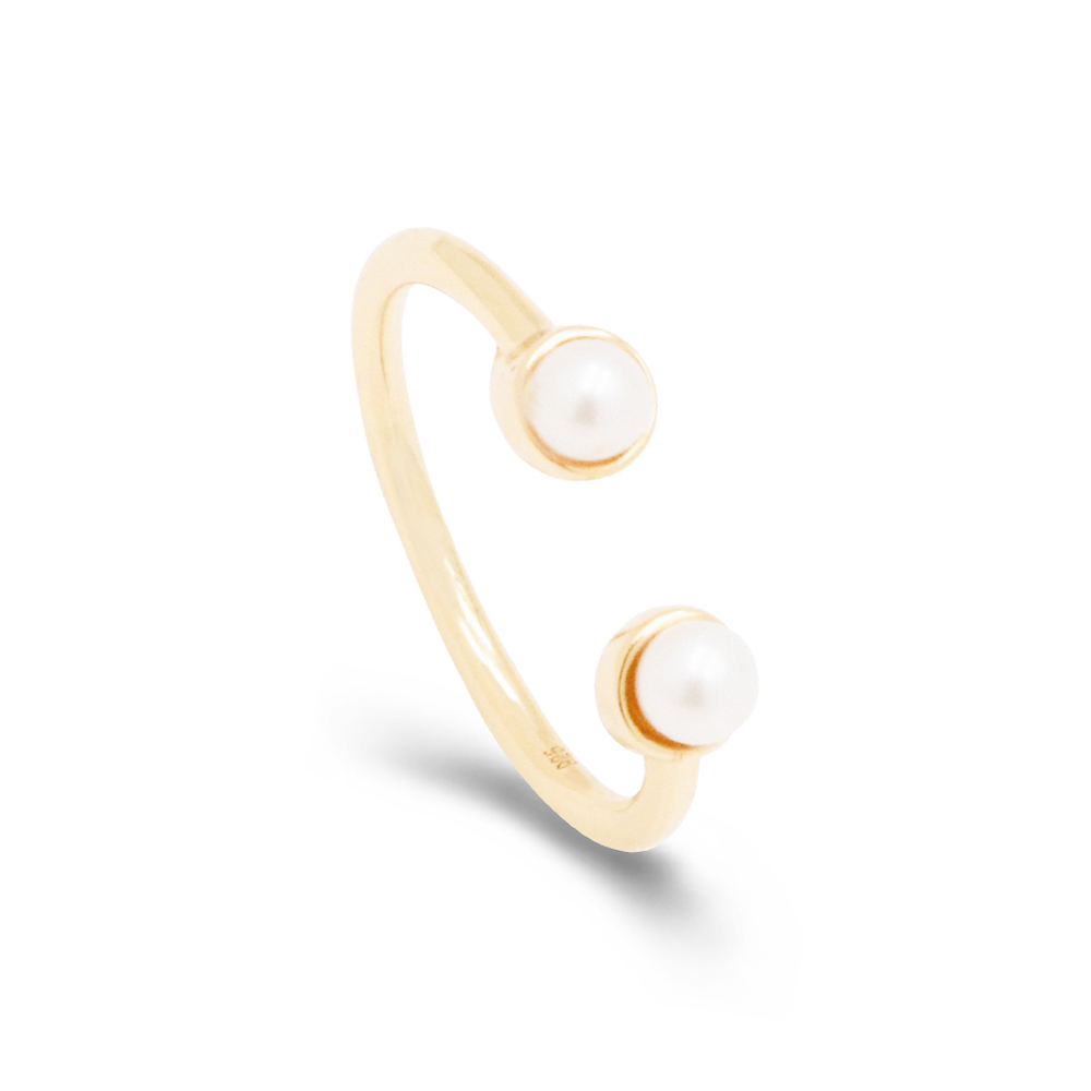 Sterling Silver Open Pearl Pearl Promise Ring