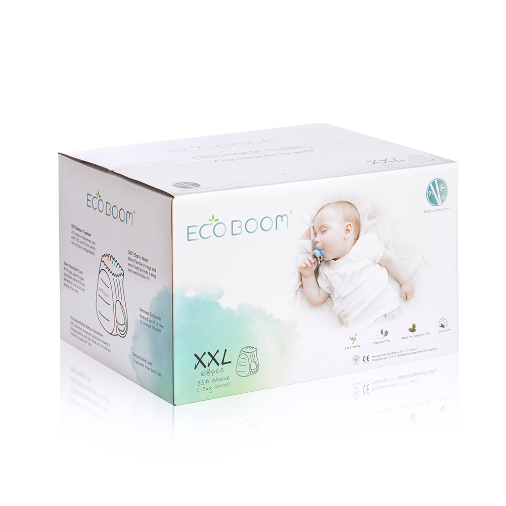 Eco Boom Babboo Baby Đào tạo phân hủy sinh học Tã hữu cơ XXL