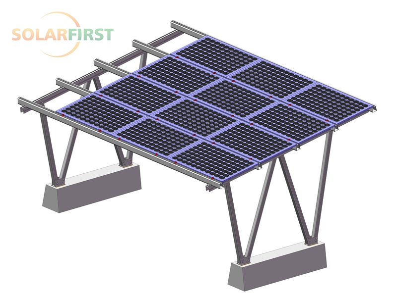 Dễ dàng cài đặt năng lượng mặt trời carport gắn hệ thống năng lượng mặt trời nhôm w gõ carport gắn