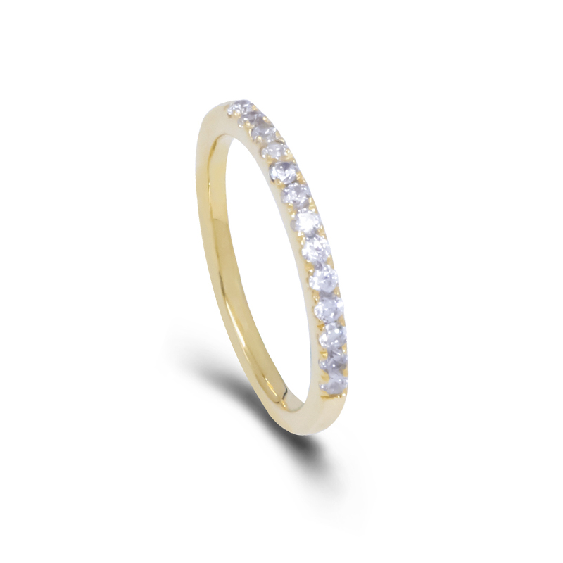 925 sterling bạc pave set khối zirconia nhẫn mạ vàng trang sức