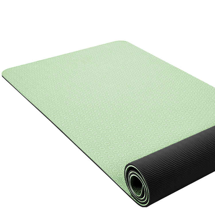 In Thiết kế tùy chỉnh Chất liệu TPE Đôi màu Yoga Mat Roll