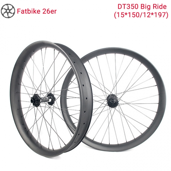 Lightcarbon 26er Snow Bike Wheel Powerway M74 Wheels Carbon Fatbike với vành rộng 65/85 / 90mm