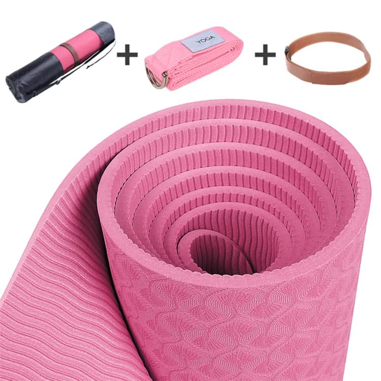 Chất lượng cao bền giá rẻ màu hồng TPE Yoga Mat Roll