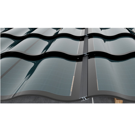 Mái nhà năng lượng mặt trời hiện đại toàn bộ màu đen cắt nửa đa chức năng