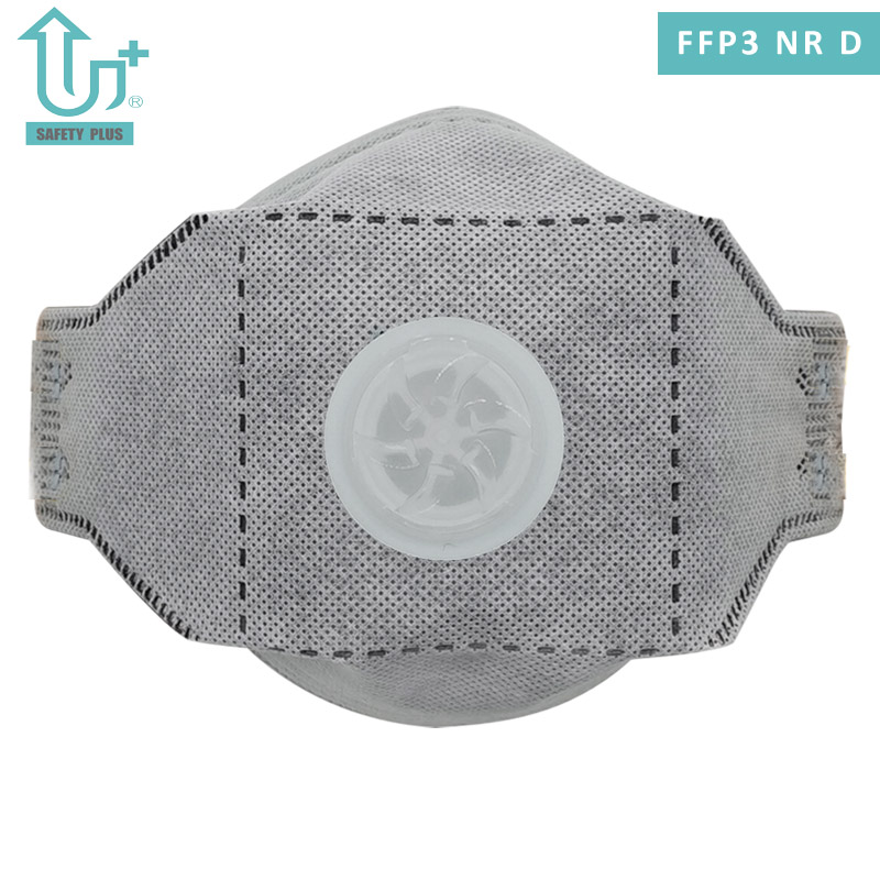 Thiết kế kẹp mũi bằng nhôm có thể điều chỉnh Thử nghiệm Dolomite bông tĩnh FFP3 Nr D Xếp hạng bộ lọc Mặt nạ phòng độc bảo vệ mặt có thể gập lại