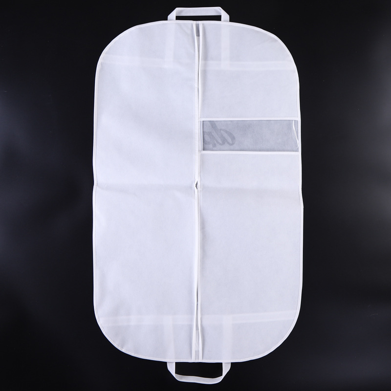 cửa sổ màu trắng có thể phân hủy trong suốt túi đựng quần áo nhỏ trong suốt phù hợp để lưu trữ treo biểu tượng tùy chỉnh bằng vải không dệt