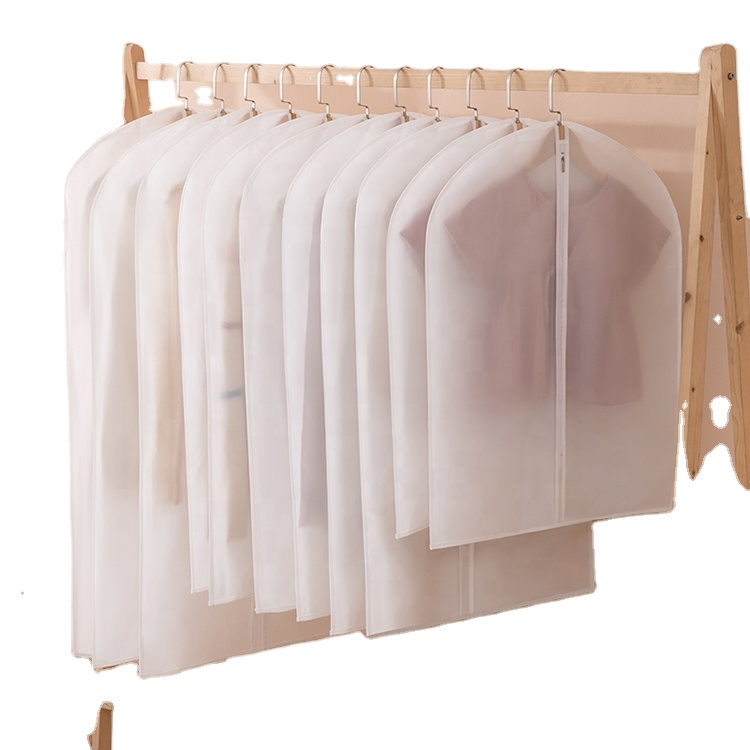 Quần áo trong mờ chất lượng cao và túi đựng quần áo treo tùy chỉnh poly tái chế chống bụi màu trắng