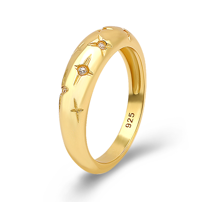 Nhẫn mái vòm ngôi sao bạc 925