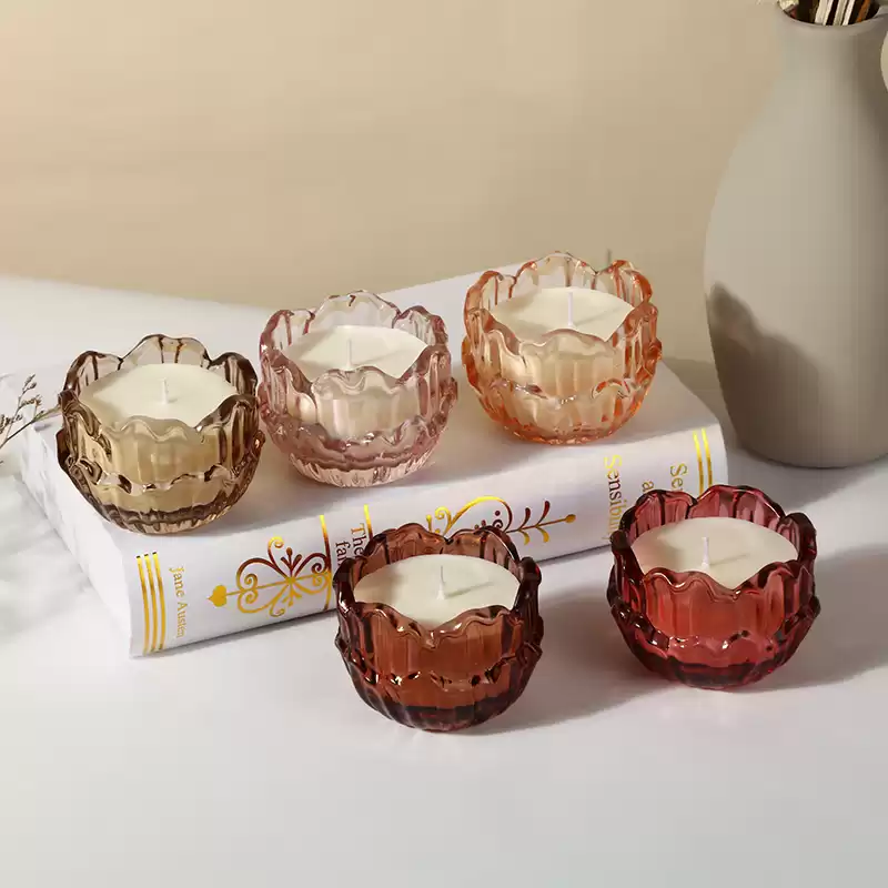 Glass Candle Holder with Lid